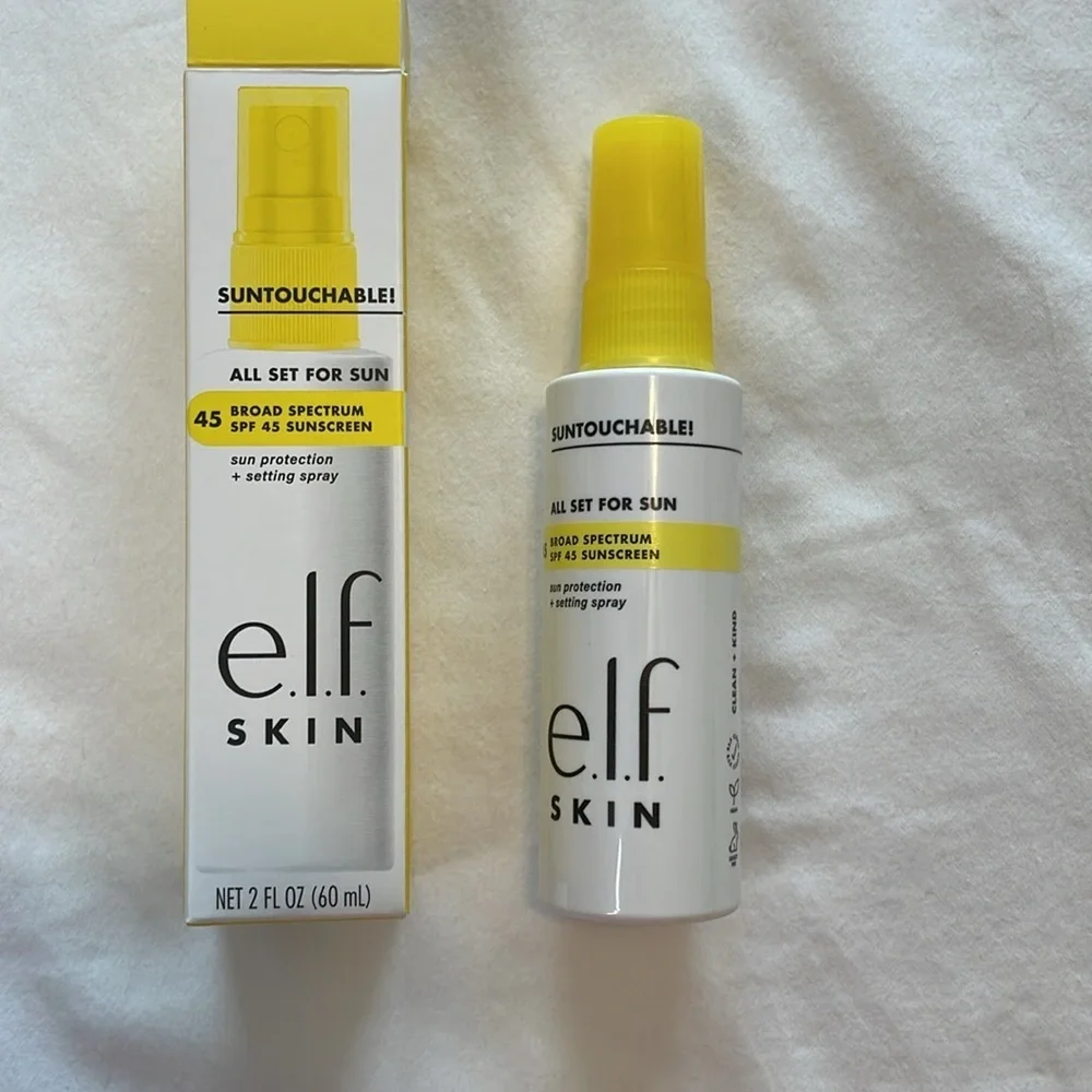 e.l.f. Suntouchables All Set For Sun 45 SPF  Sun Protection and‎ Setting Spray.